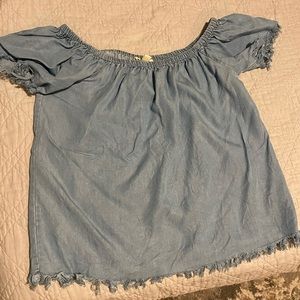 Off shoulder denim top